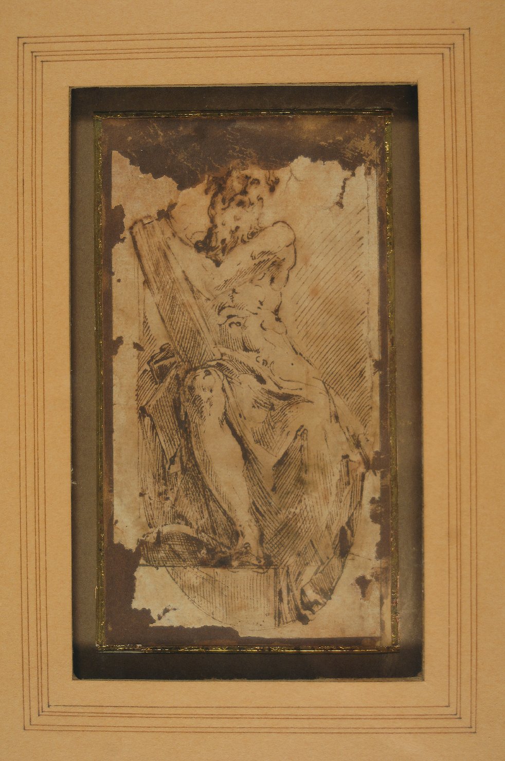 studio per il Mos&eacute; (disegno preparatorio, opera isolata) by Mazzola Franc